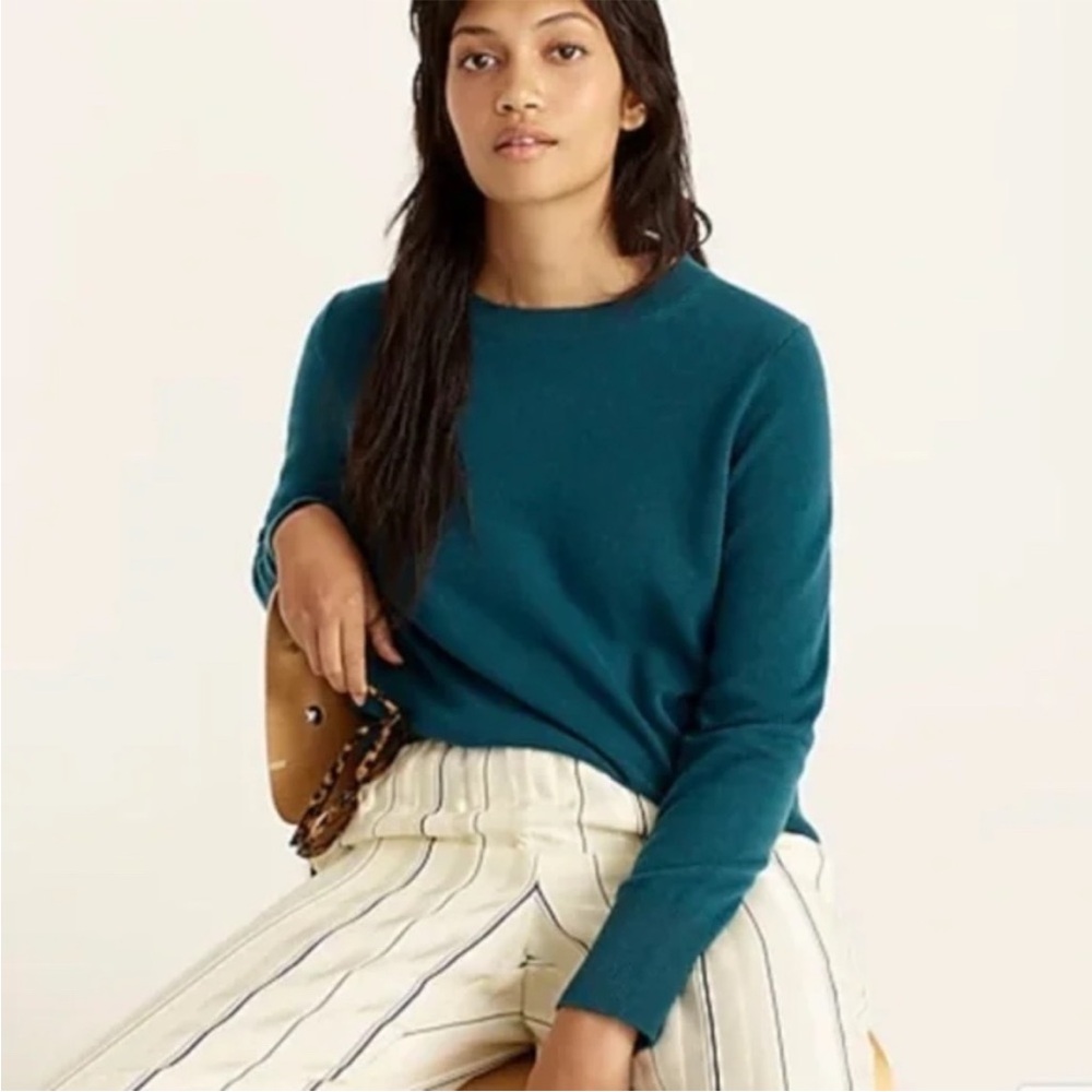J. Crew Deep Teal Crew Neck Sweater